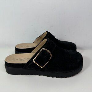 La Canadienne Black Suede Women's Size 7.5 Mule Clog